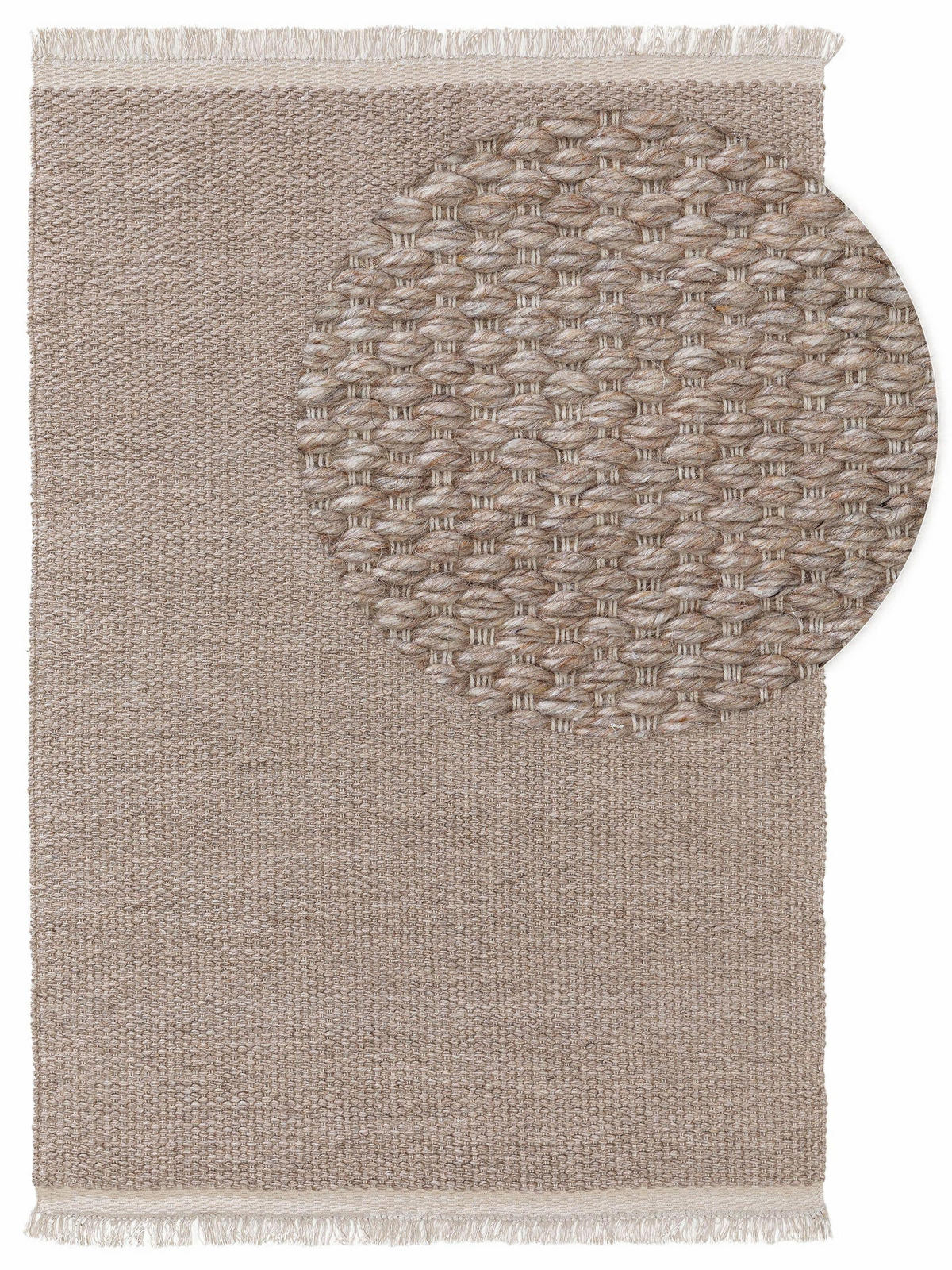 WOLLTEPPICH Lana Beige 160x230 cm - Beige, Textil (160/230cm) - benuta Pure