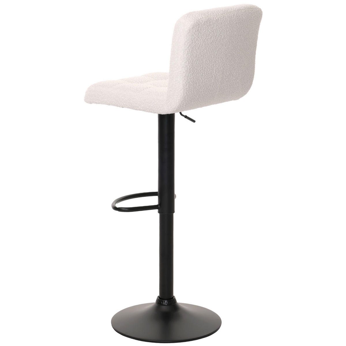 BARHOCKER 2er-Set gepolstert mit Lehne Sitzhöhe 63-83cm höhenverstellbar drehbar Stoff Boucle Weiß - Weiß, Textil (38/107/41cm) - PROREGAL