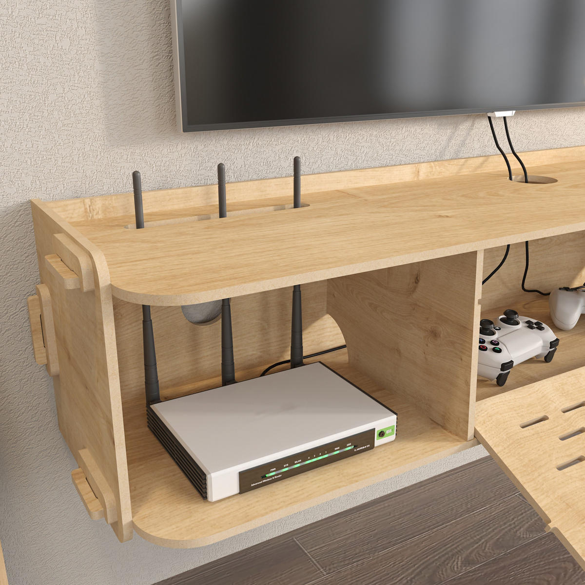 TV-ELEMENT Sima - Eichefarben, Holzwerkstoff (116.5/19.5/22cm) - Decorotika