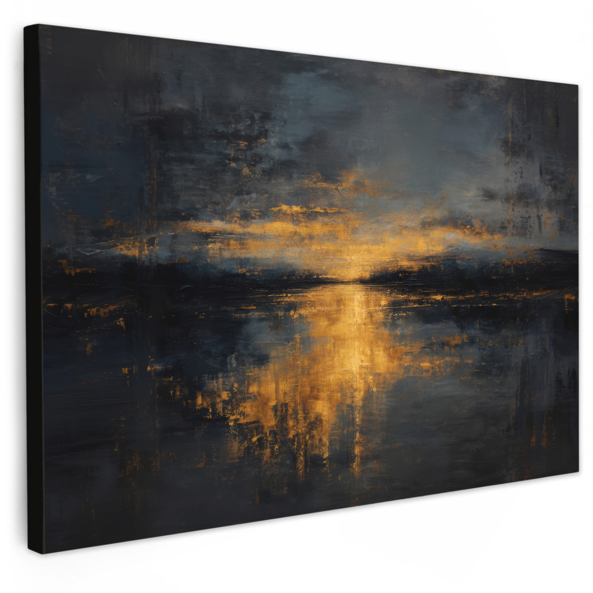 MuchoWow OBRAZ NA PLÁTNĚ Zlatý odraz na vodě 120x80 cm