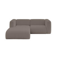 ECKSOFA Ottomane Links MIRA-L1 227x179x89 Braun Bouclé - Dunkelbraun/Schwarz, Holzwerkstoff/Kunststoff (227/179cm) - ALTDECOR