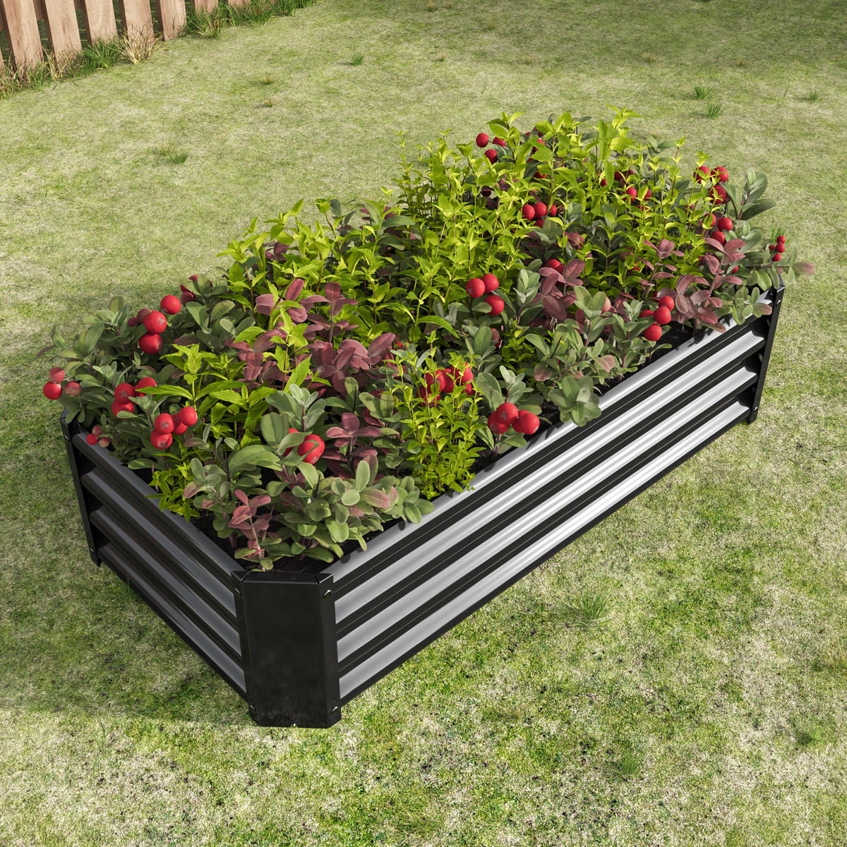 HOCHBEET Metall robust offen anthrazit - Schwarz, Metall (120/30/60cm) - Fortuna Lai