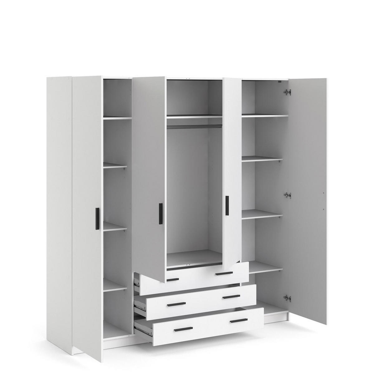 KLEIDERSCHRANK weiß - Weiß, Holzwerkstoff (196/201/50cm) - ebuy24