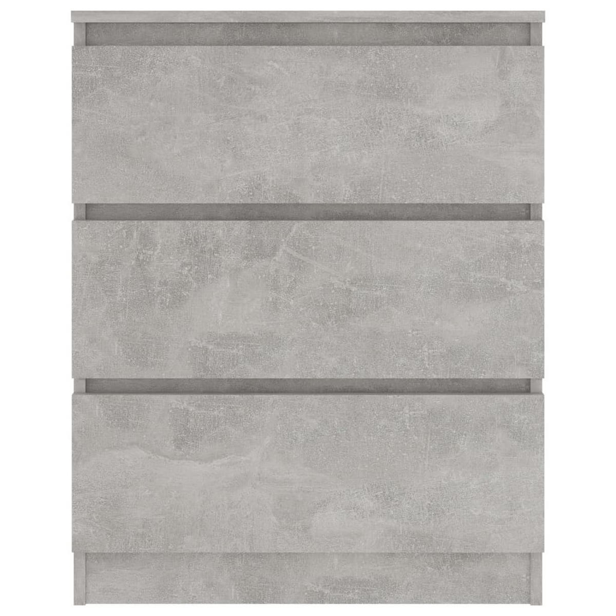 SIDEBOARD mit 3 Schubladen 60/35/76 cm aus Holzwerkstoff Betongrau - Hellgrau/Grau, Holz (60/76/35cm) - vidaXL