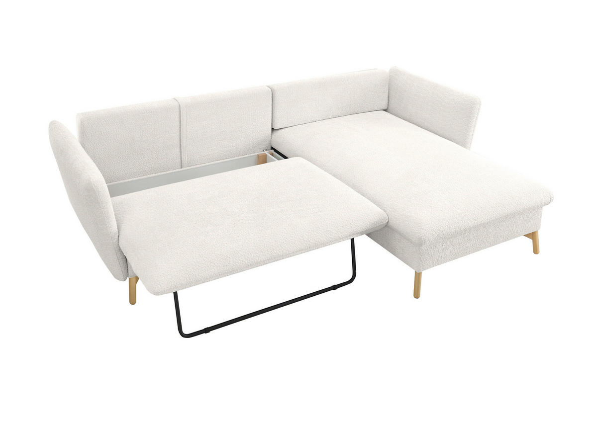 ECKSOFA S11 Ambriamo Weiß 258/91/167 cm Recamiere rechts - Weiß, Textil (258/167cm) - Livojo