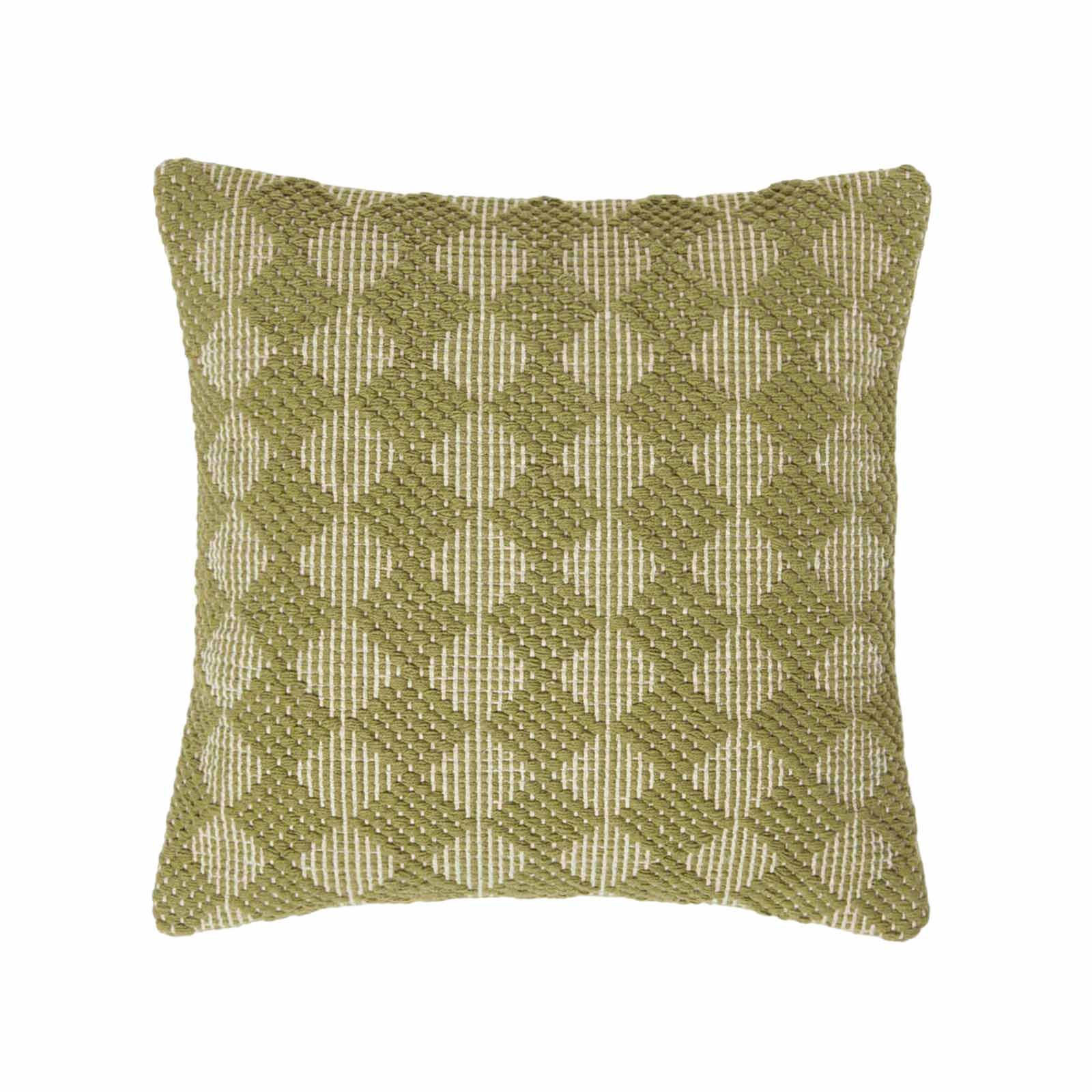 DEKOKISSEN Lima 45/45 cm geometrisch gemustert - Grün, Textil (45/45cm) - Homescapes