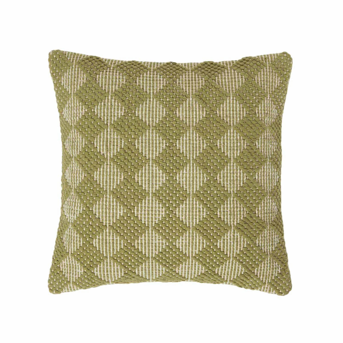 DEKOKISSEN Lima 45/45 cm geometrisch gemustert - Grün, Textil (45/45cm) - Homescapes