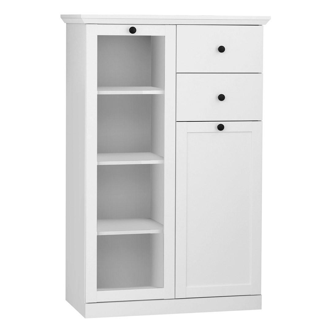 VITRINE Weiß - Weiß, Holzwerkstoff (81/129/41cm) - ebuy24