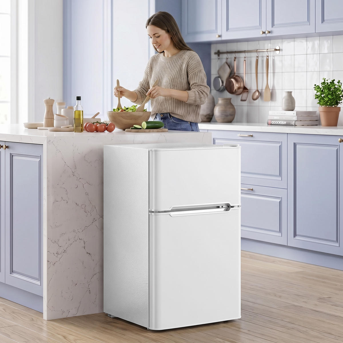MINI-KÜHLSCHRANK Stahl PS-Kunststoff Weiß - Weiß, Metall (48.5/85/50.5cm) - HOMCOM