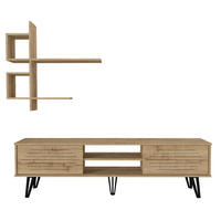 WOHNWAND Fred Saphir - Beige/Schwarz, Holzwerkstoff/Kunststoff (180/51/35cm) - moebel17