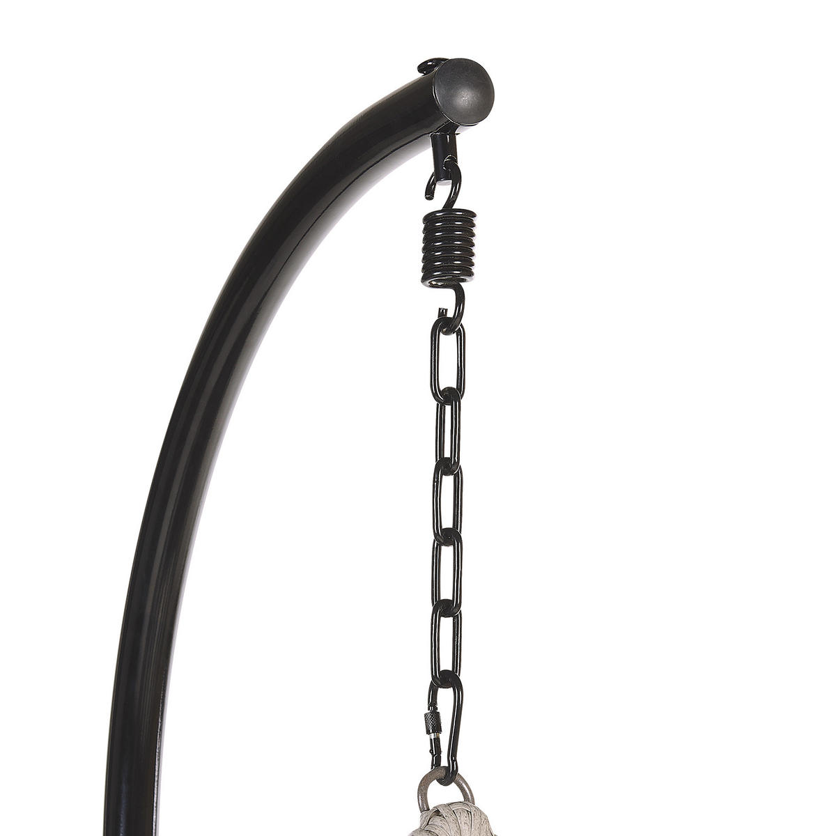 HÄNGESESSEL mit Gestell PE Rattan grau 97 cm Arsita - Grau, Kunststoff (100/199/97cm) - Beliani