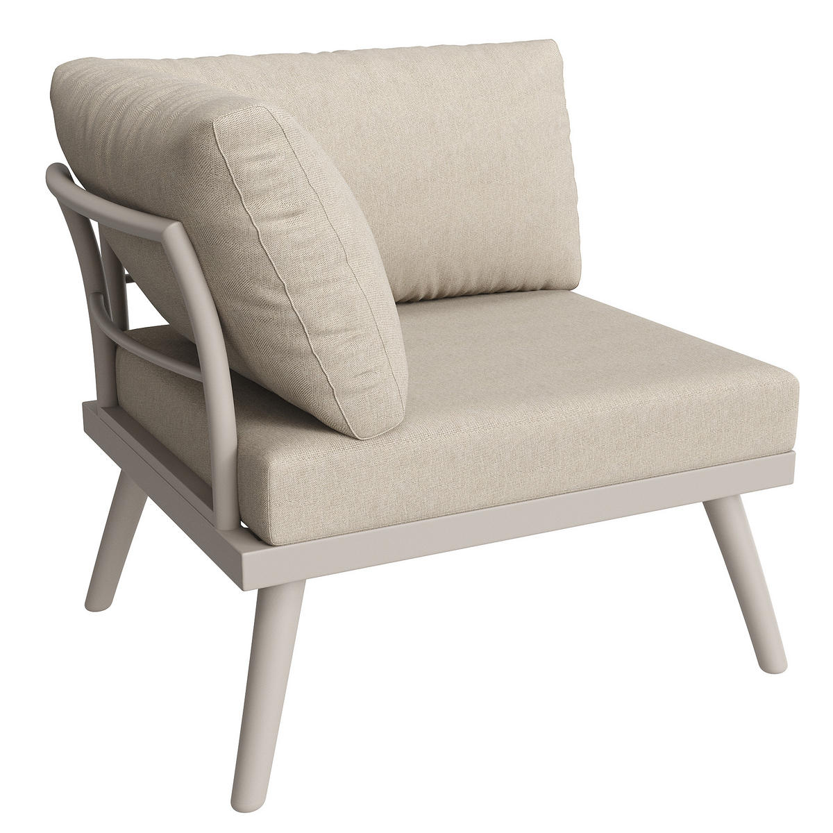 GARTENLOUNGESET Eck Grau Beige 7-tlg. - Beige, Metall - ComfortXL
