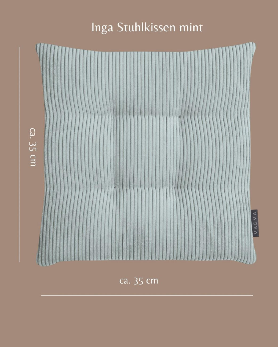 STUHLKISSEN 2er Set Inga - Mintgrün, Textil (35/35/5cm) - Magma Heimtexx
