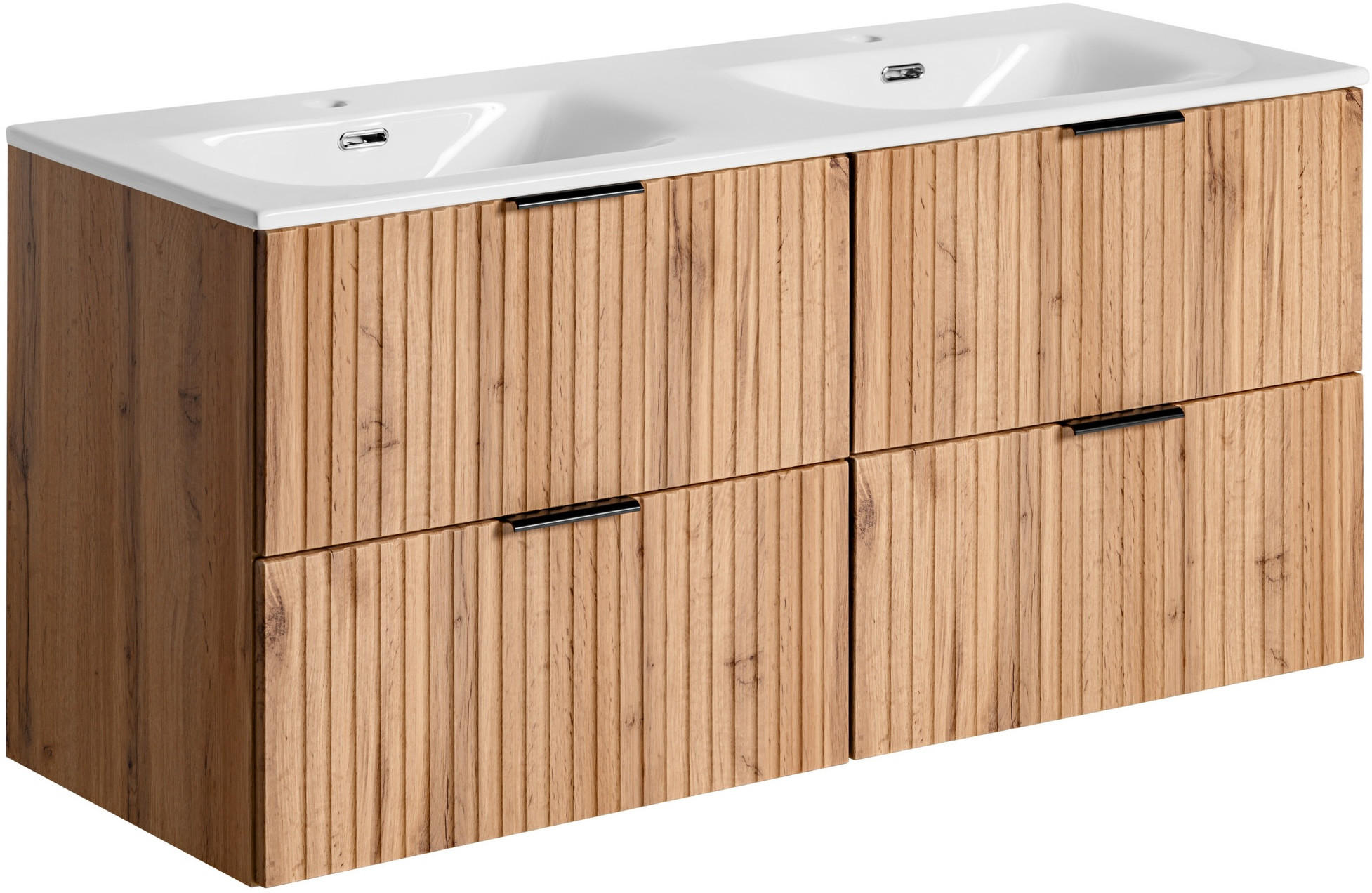 WFL Group Doppelwaschtisch Eiche Wotan 121x58.5x46 cm