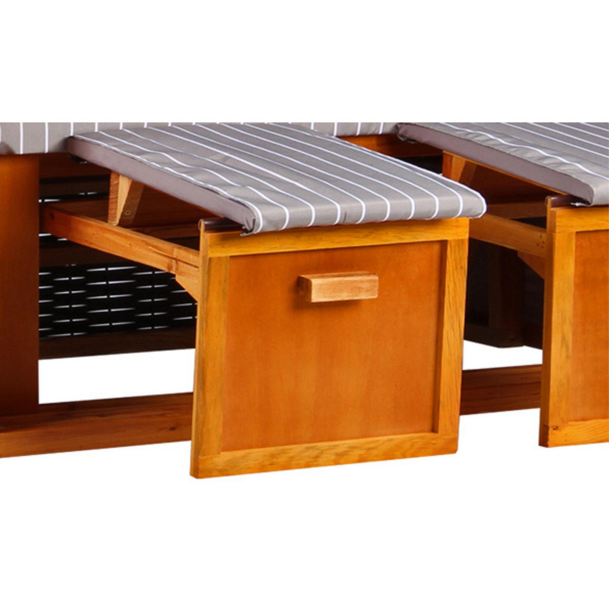 STRANDKORB Ostsee 2-Sitzer PE schwarz - Braun/Grau, Metall (120/160/80cm) - Mr. Deko