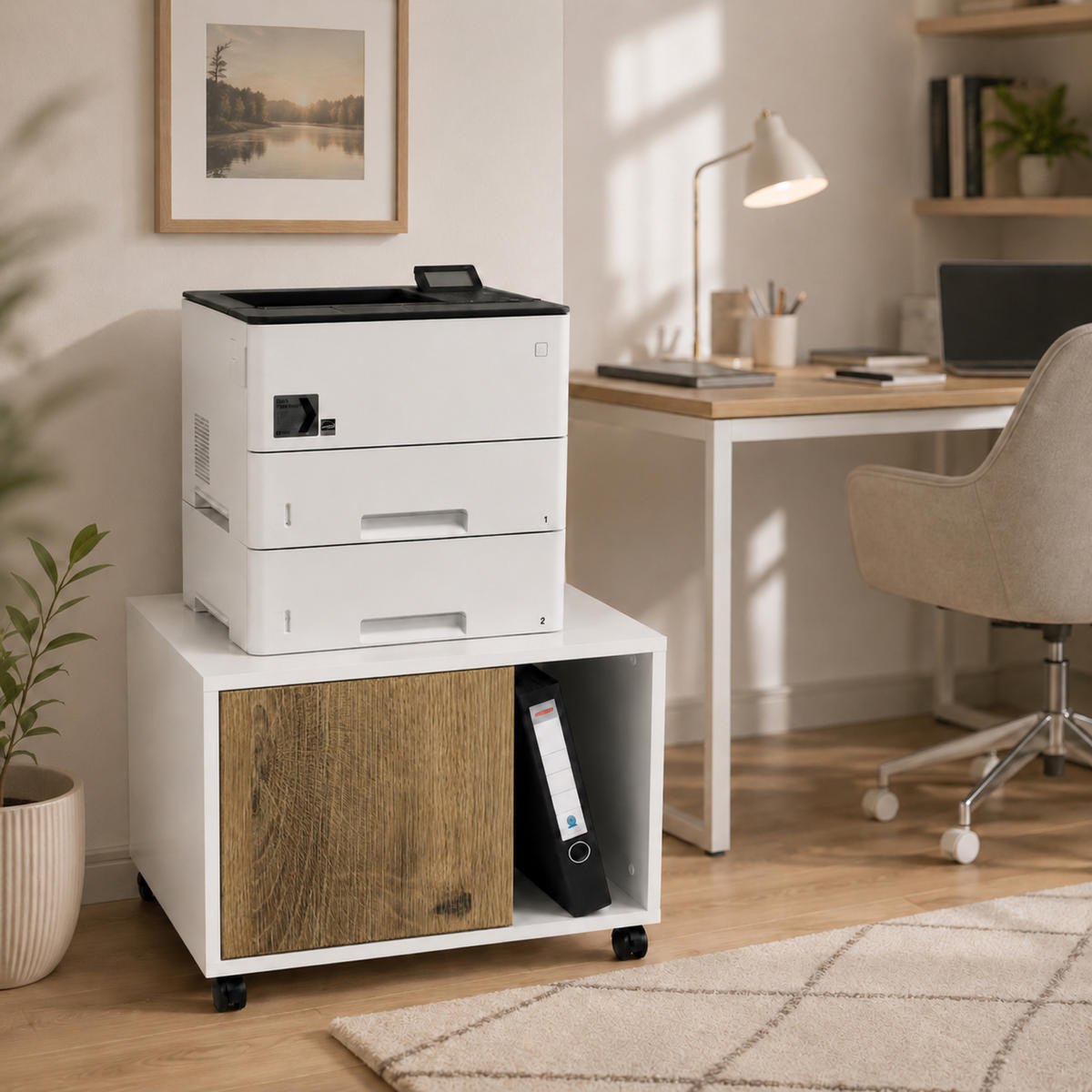 DRUCKERSCHRANK Amira Eiche Ribbeck 43/57/52 cm - Alteiche, Holzwerkstoff (57.5/43.5/52cm) - SIMPLYFURN