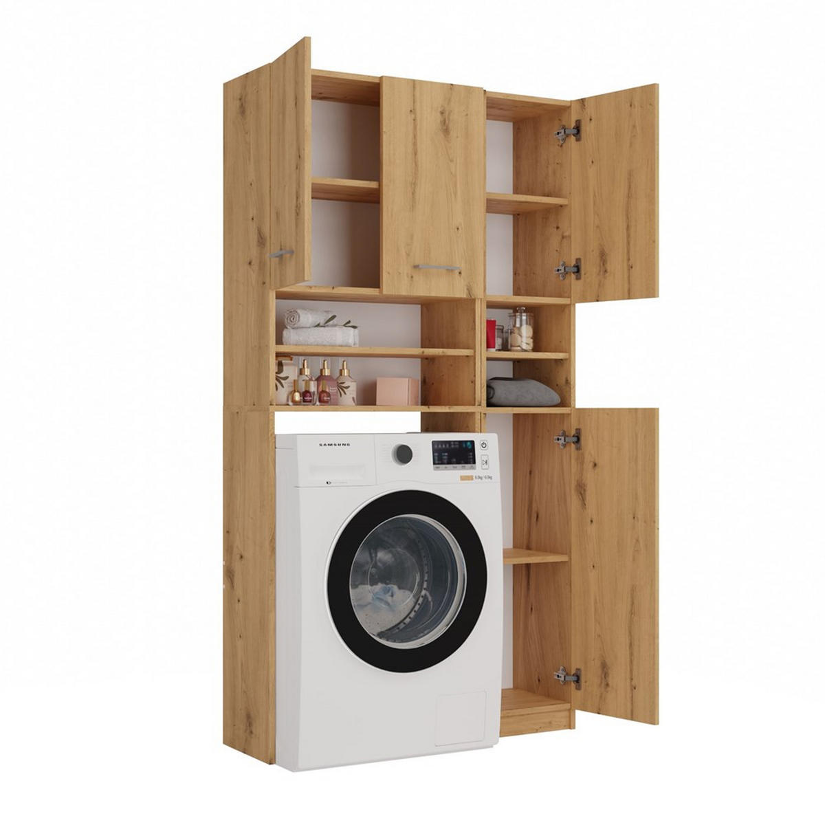 WASCHMASCHINENUMBAUSCHRANK Badezimmer-Schrank-Set Artisan 96/180/30 - Eiche Artisan, Holzwerkstoff (96/180/30cm) - RAUMHIRSCH FURNITURE