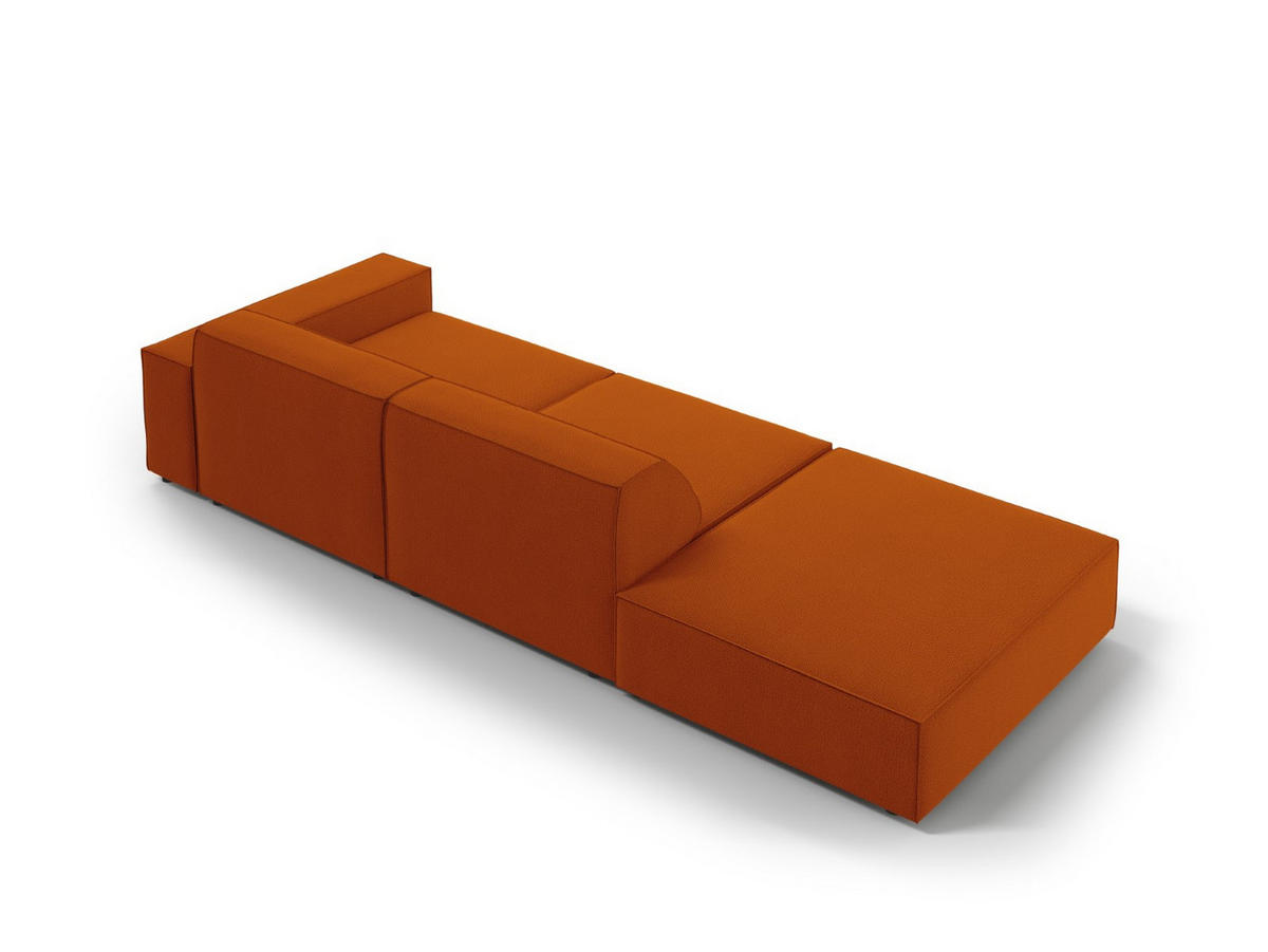 SOFA Jodie aus strukturiertem Stoff terrakotta 3 Sitzplätze - Terra cotta, Textil (102/70/262cm) - Micadoni