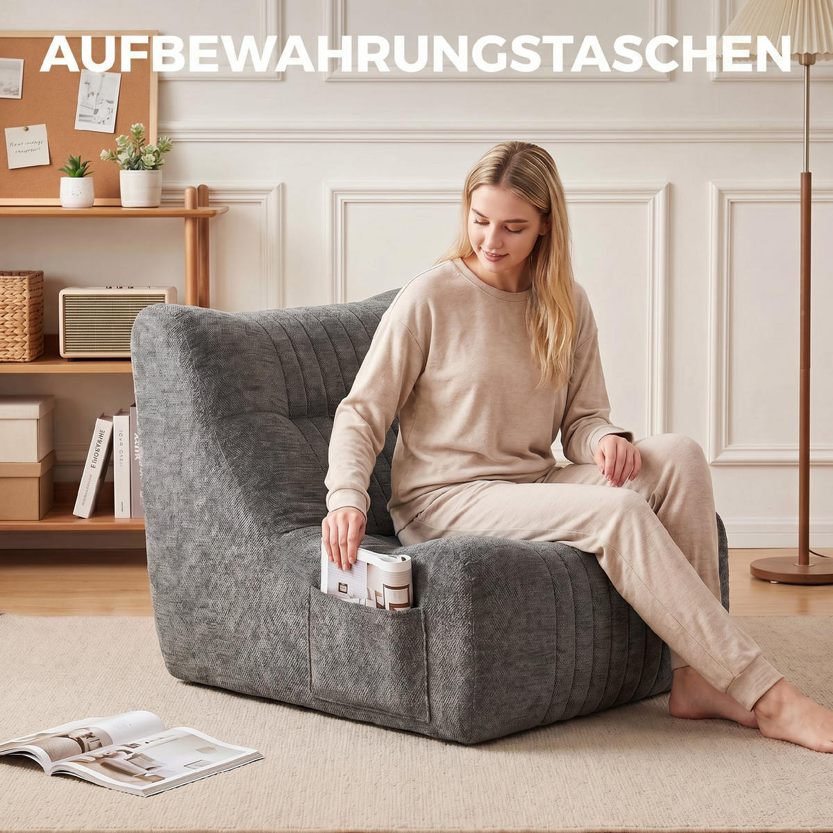 SOFA Hellgrau 90.0/80.0/76.0cm - Hellgrau, Textil (80/76/90cm)