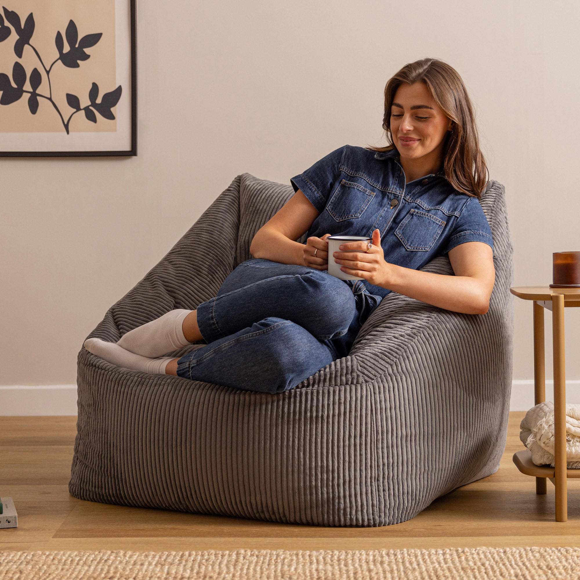 Thumbnail - icon Sitzsack, Grau, Textil, 340 L, 1-Sitzer, Freiform, 97x73x84 cm, Hergestellt in Deutschland, Oeko-Tex® Standard 100,...