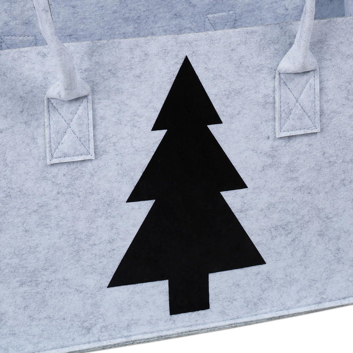 KAMINHOLZTASCHE - Grau, Textil (50/25/25cm) - Relaxdays