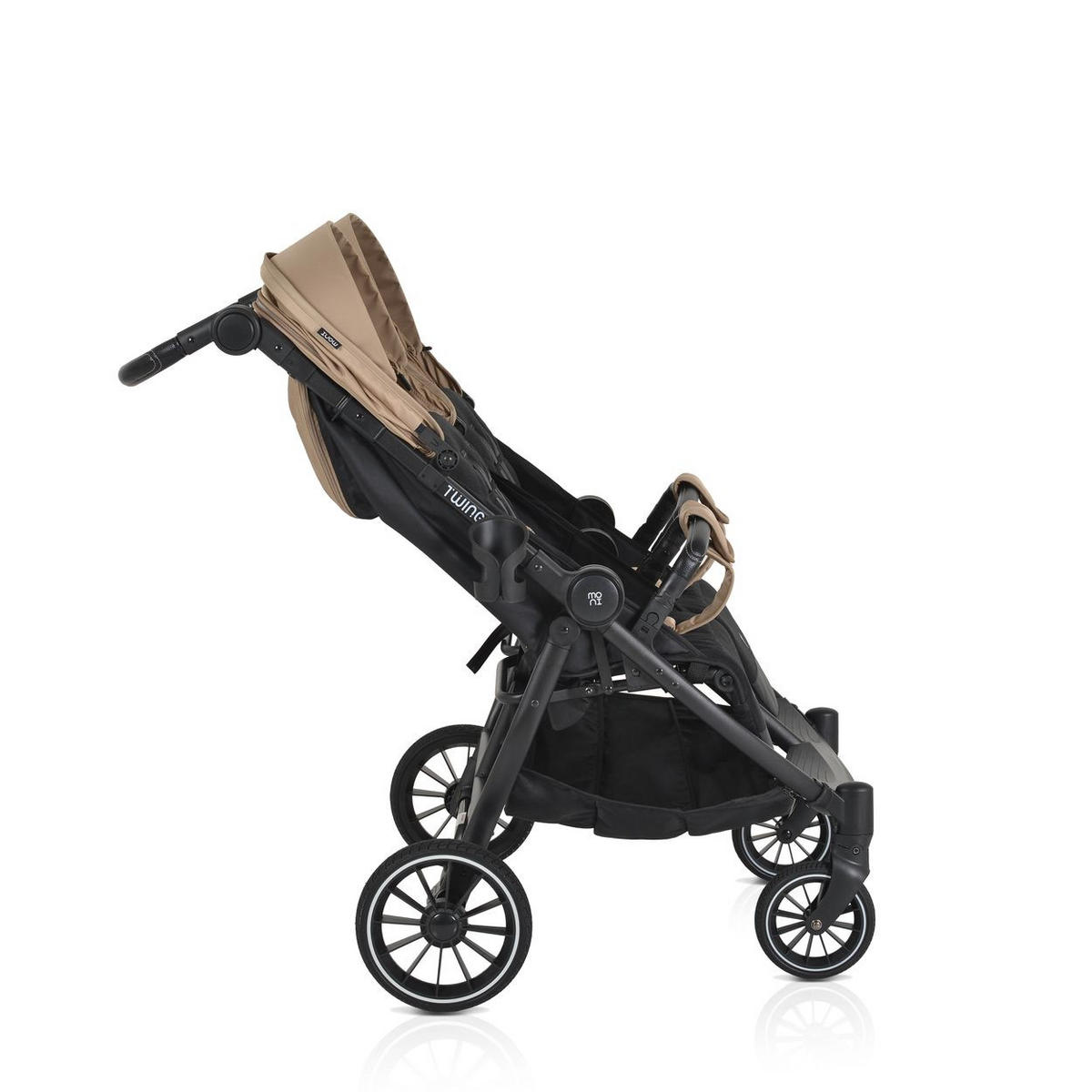 GESCHWISTERKINDERWAGEN TwinGo braun Getränkehalter, Fußabdeckung, Hinterradbremse - Braun, Textil/Metall (102/78/106cm) - Moni