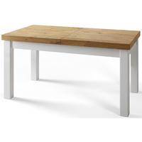 ESSZIMMERTISCH CLASSIC, ausziehbarer Tisch 140-180X80X78 cm, Farbe: LANCELOT, mit Holzbeinen in Farbe Weiß - Beige/Weiß, Holzwerkstoff (140/80/78cm) - Alpi-Möbel