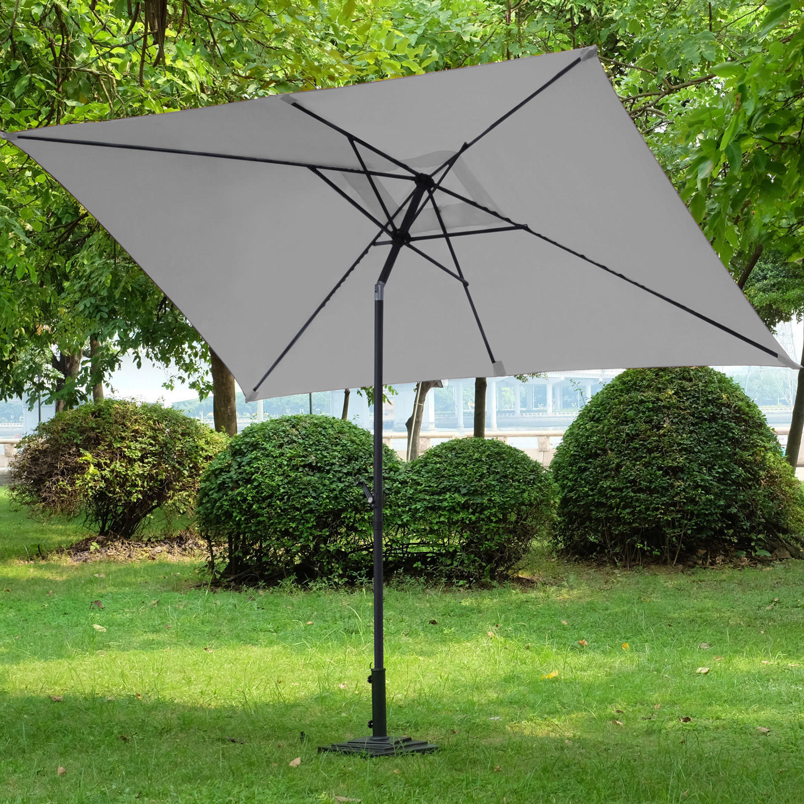 SONNENSCHIRM rechteckig 3x2m - Hellgrau, Textil (200/300cm) - SVITA