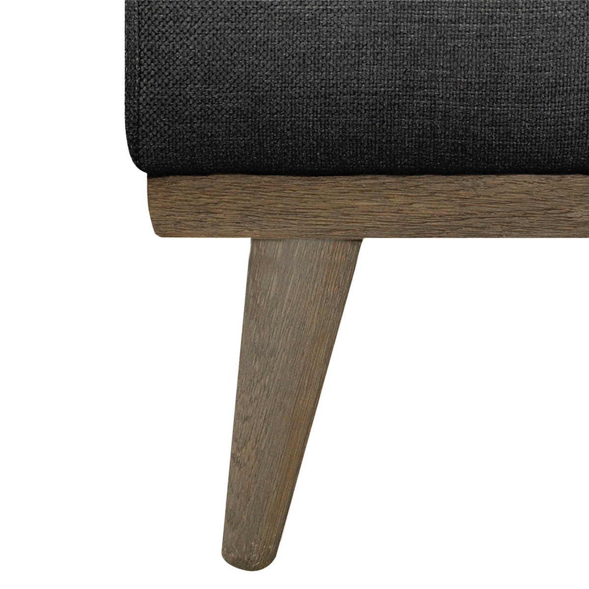 WOHNLANDSCHAFT mit Longchair - Eichefarben/Schwarz, Eichenholz/Textil (371/81/219cm) - home24