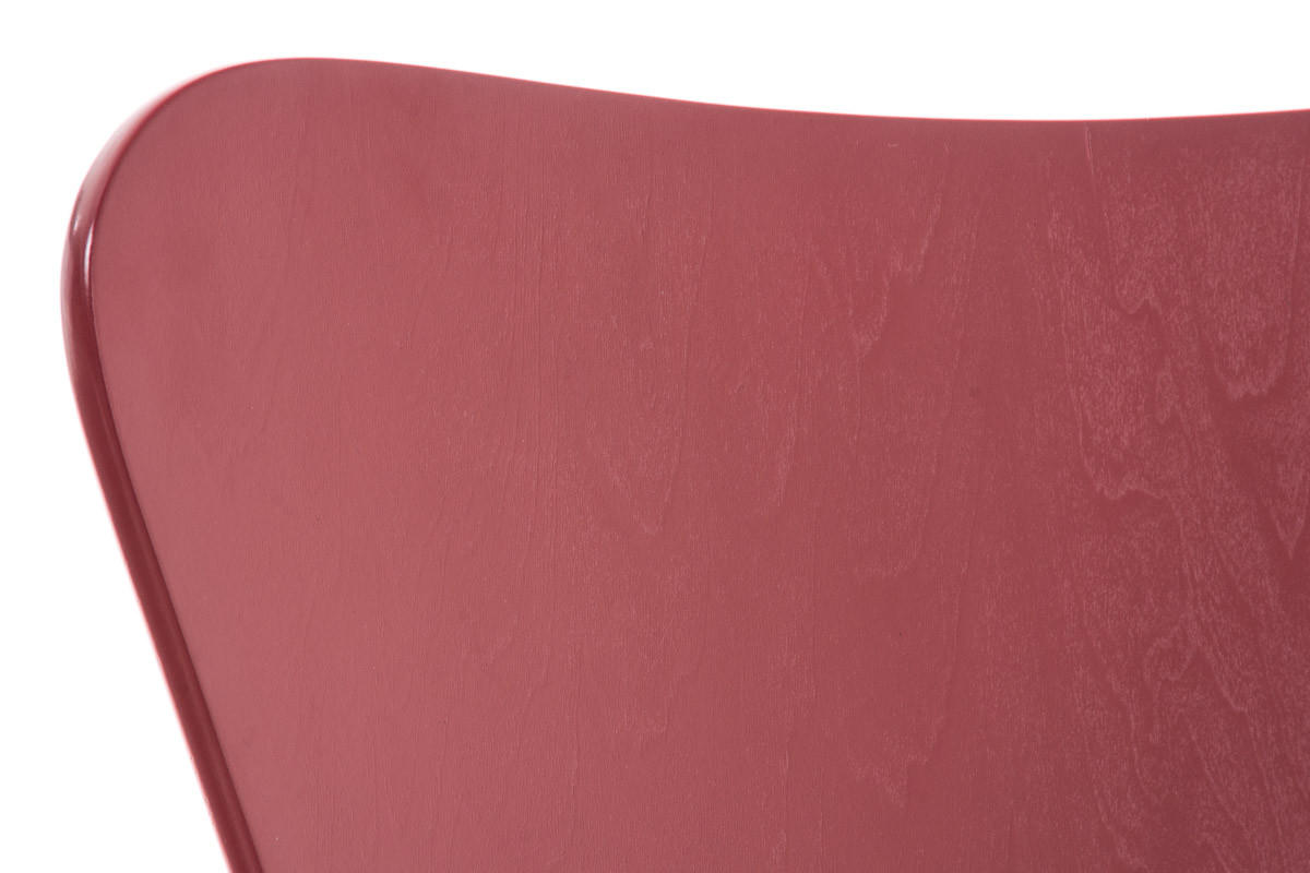 BESUCHERSTUHL Calisso mit Holzsitz und Metallgestell, Farbe: Rot - Chromfarben/Rot, Holz/Metall (42/85/47cm) - TPFLiving