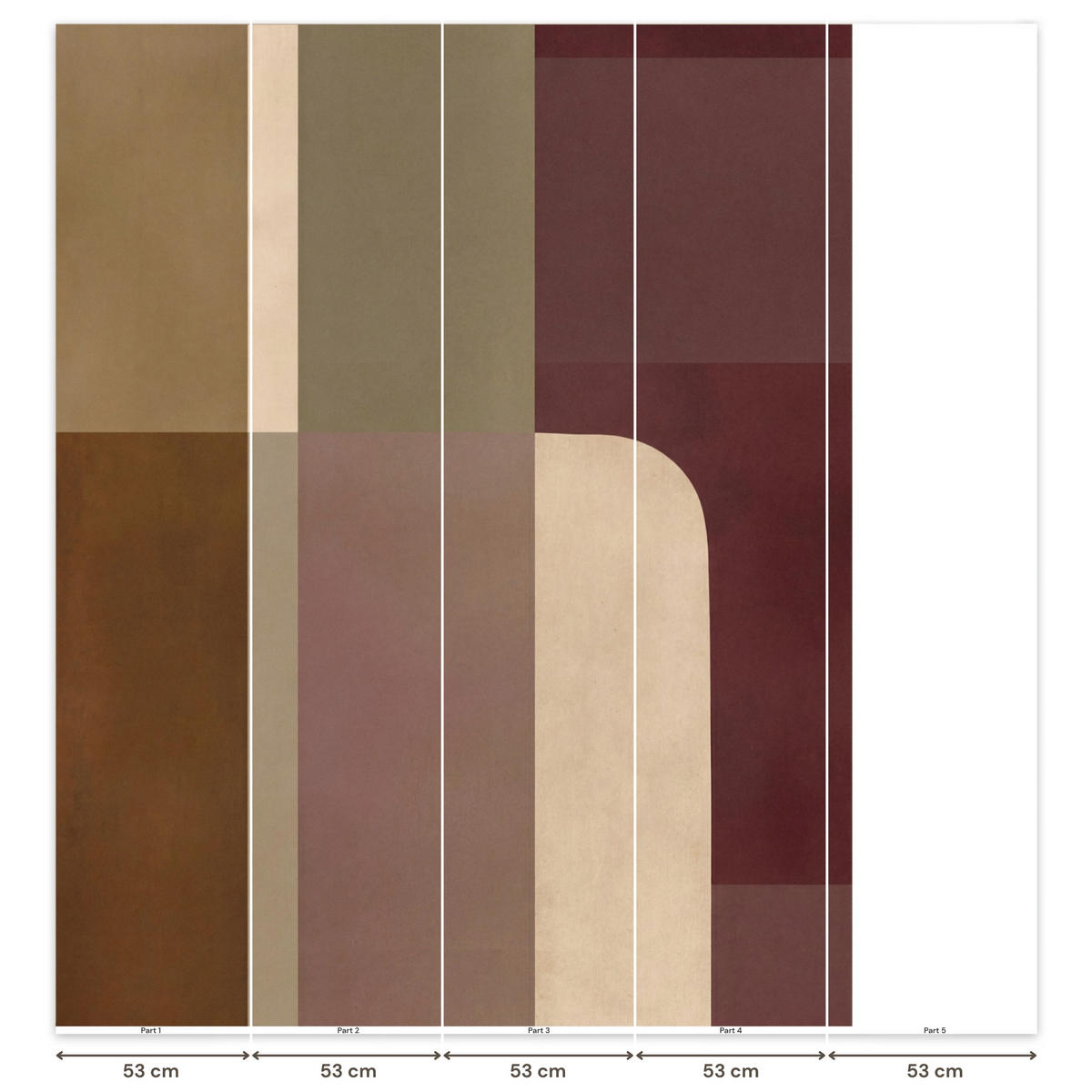 TAPETE - Unis - Abstrakt - Bordeaux - Linien - 220x280 cm - Multicolor, Papier (220/280cm) - OnlyWow