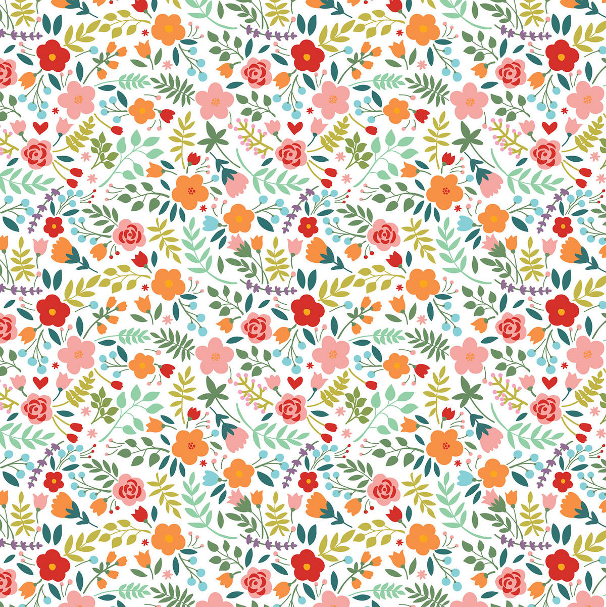 ROLLO LICHTDURCHLÄSSIG 100x100 cm Gemalte Blumen - Grün, Textil (100/100cm) - TULUP