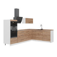 BUCĂTĂRIE PE COLȚ Fame-Line, Stejar auriu, 287 x 207 cm, AP Stejar - alb/culoare lemn stejar, compozit lemnos (287/153.6/60cm) - Vicco