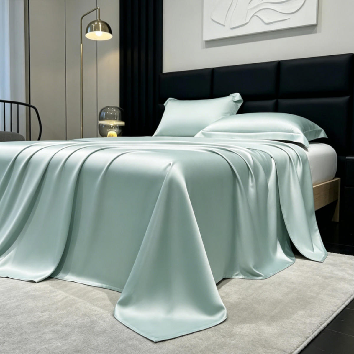 BETTWÄSCHE,HELLBLAU, Eisseidenstoff, 230 x 160 cm - Hellblau, Textil (160/230cm) - Authentics