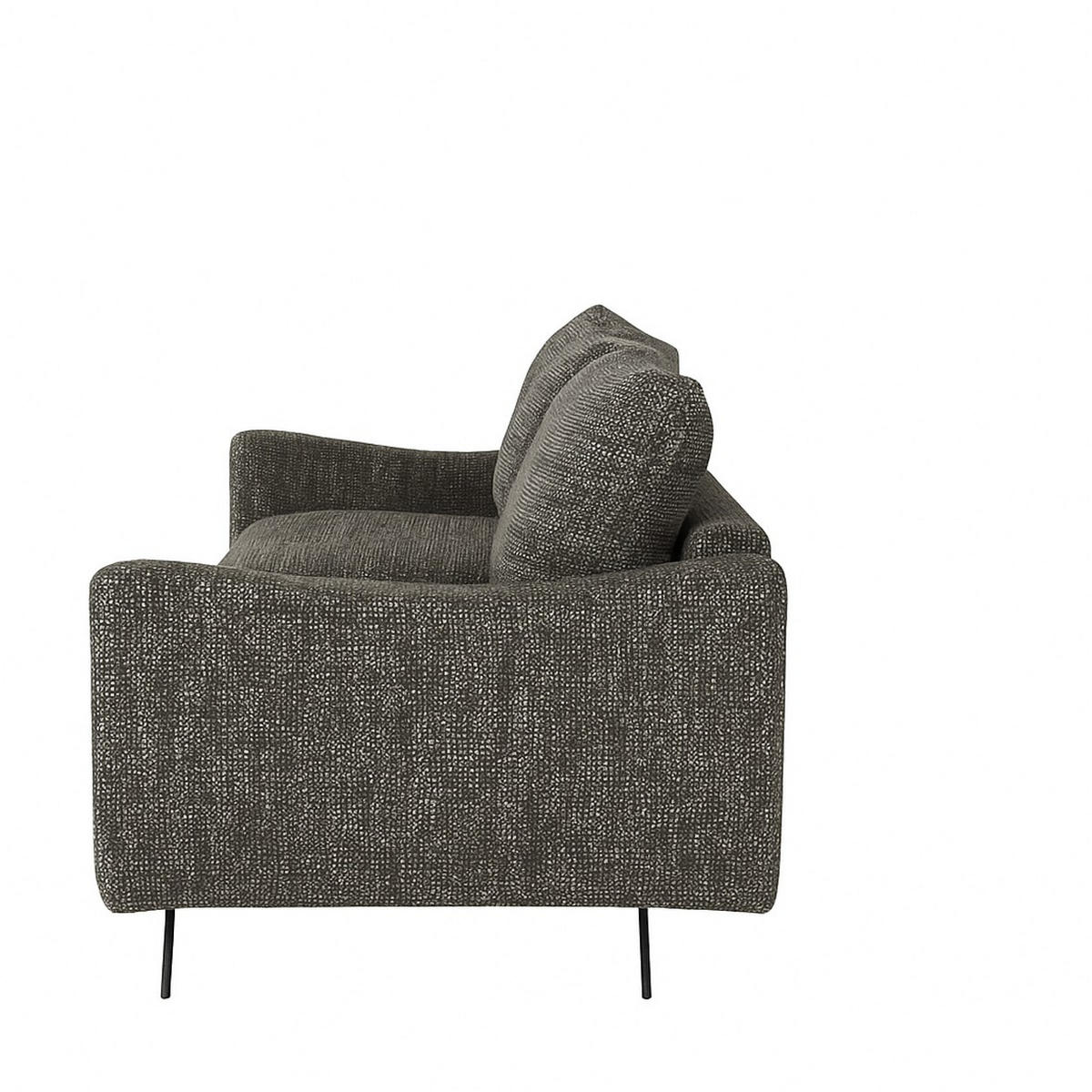 SOFA CLOUD mit schwarz Metallbeinen, Grau - Grau, Textil (235/98/107cm) - KS Home Concept