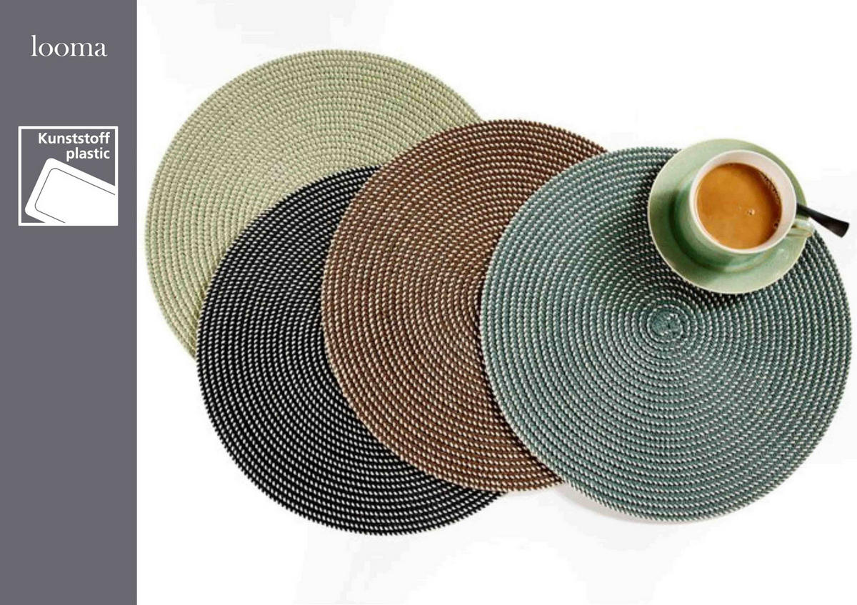PLATZMATTEN Looma Hellgrün ø 36 cm 6er Set - Hellgrün, Kunststoff (36cm) - Ritzenhoff Breker