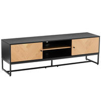 TV-SCHRANK, Schwarz - Schwarz, Holz/Holzwerkstoff (160/50/40cm) - Oviala