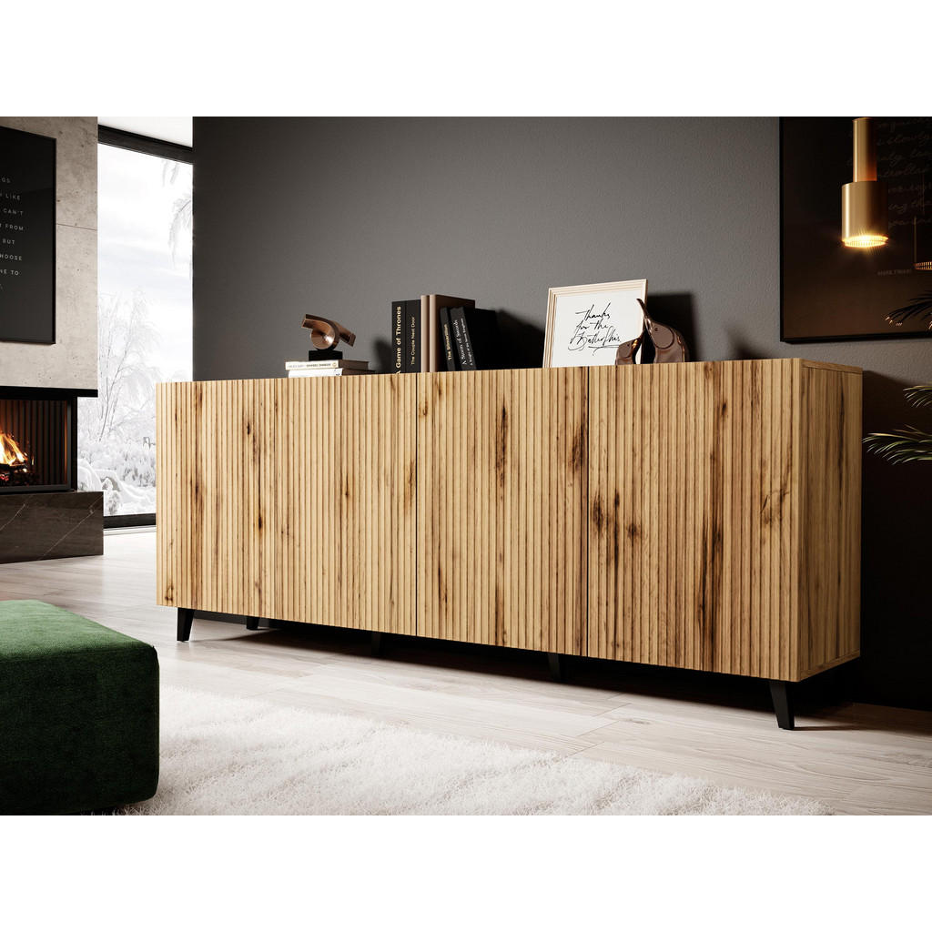 Thumbnail - Mirjan24 Kommode, Braun, Holzwerkstoff, Holz Optik, 201x83x42 cm, Wohnzimmer, Kommoden & Sideboards, Sideboards