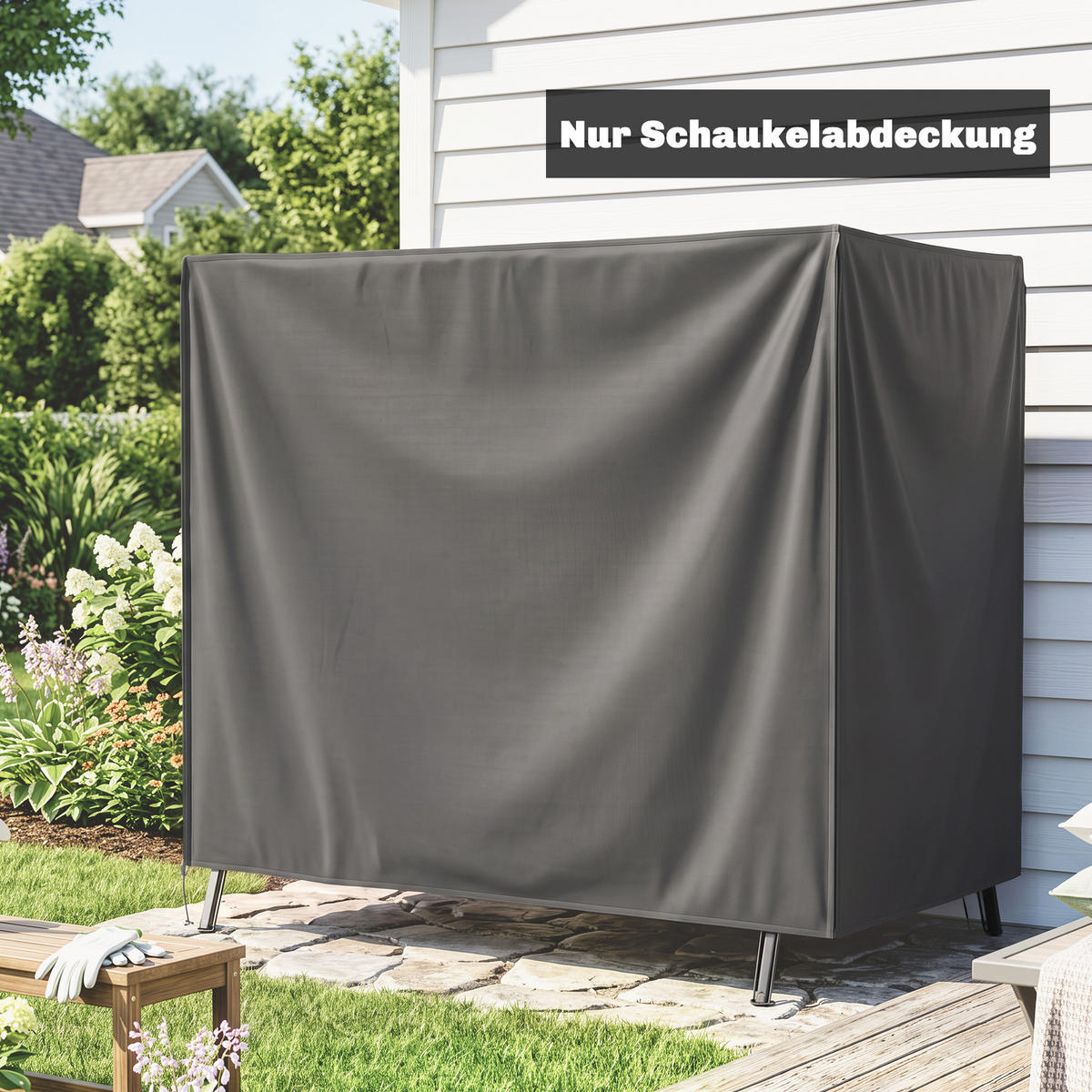 SCHUTZHÜLLE für Hollywoodschaukel aus Polyester Grau - Dunkelgrau, Kunststoff (114/152/177cm) - Outsunny