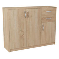 KOMMODE mit 2 Schubladen und 3 Türen - Hellbraun, Holzwerkstoff (110/85/35cm) - Home Collective
