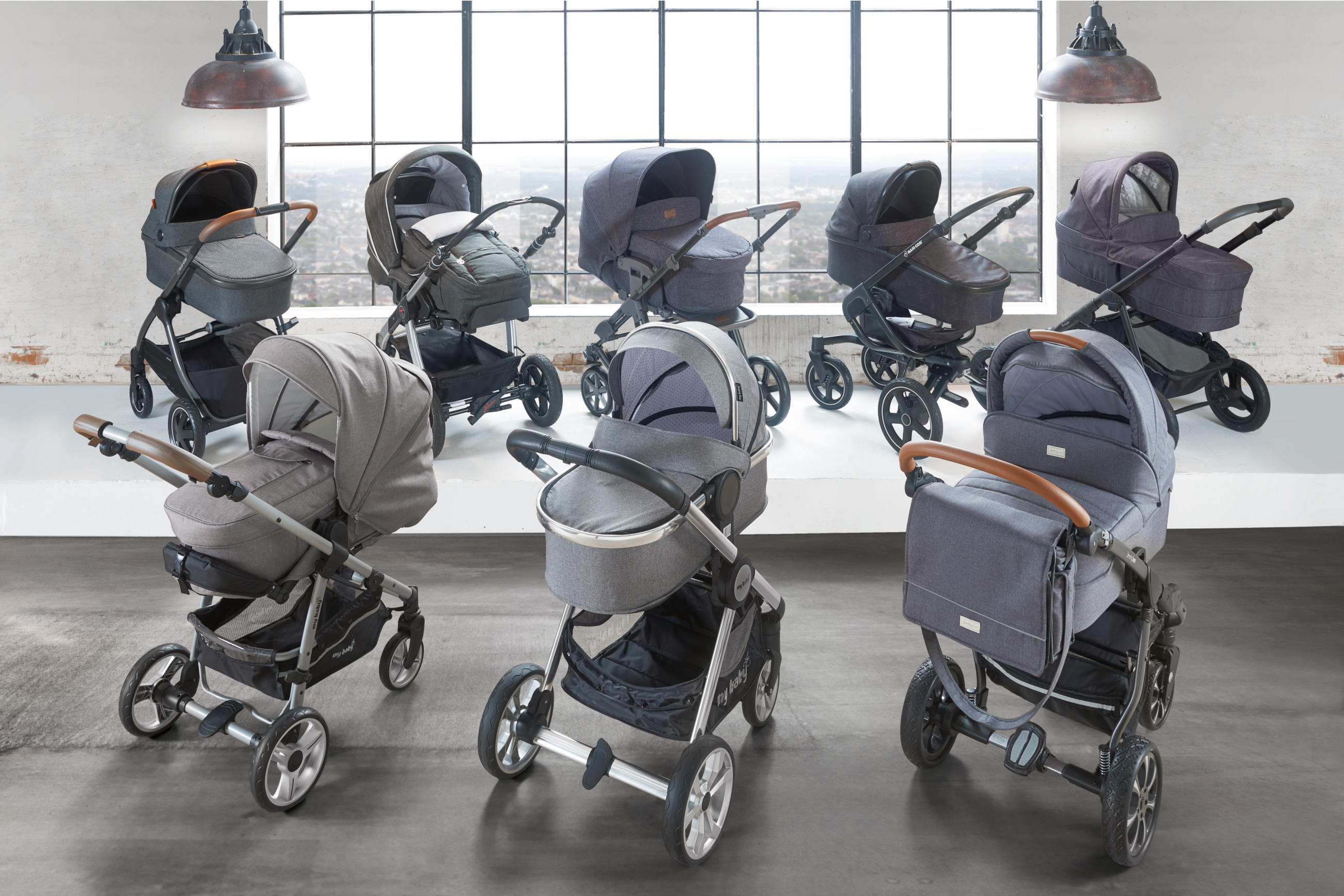Kinderwägen in grau