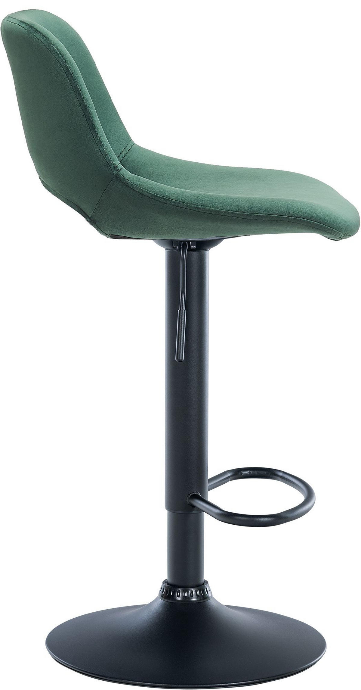 BARHOCKER 2er Set Samt grün - Schwarz/Grün, Textil/Metall (42/86/46cm) - CLP