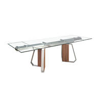 ESSTISCH Rechteckig Walnuss Glas Stahl 180/100/76 cm - Walnussfarben, Glas (100/180/76cm) - ANGEL CERDA
