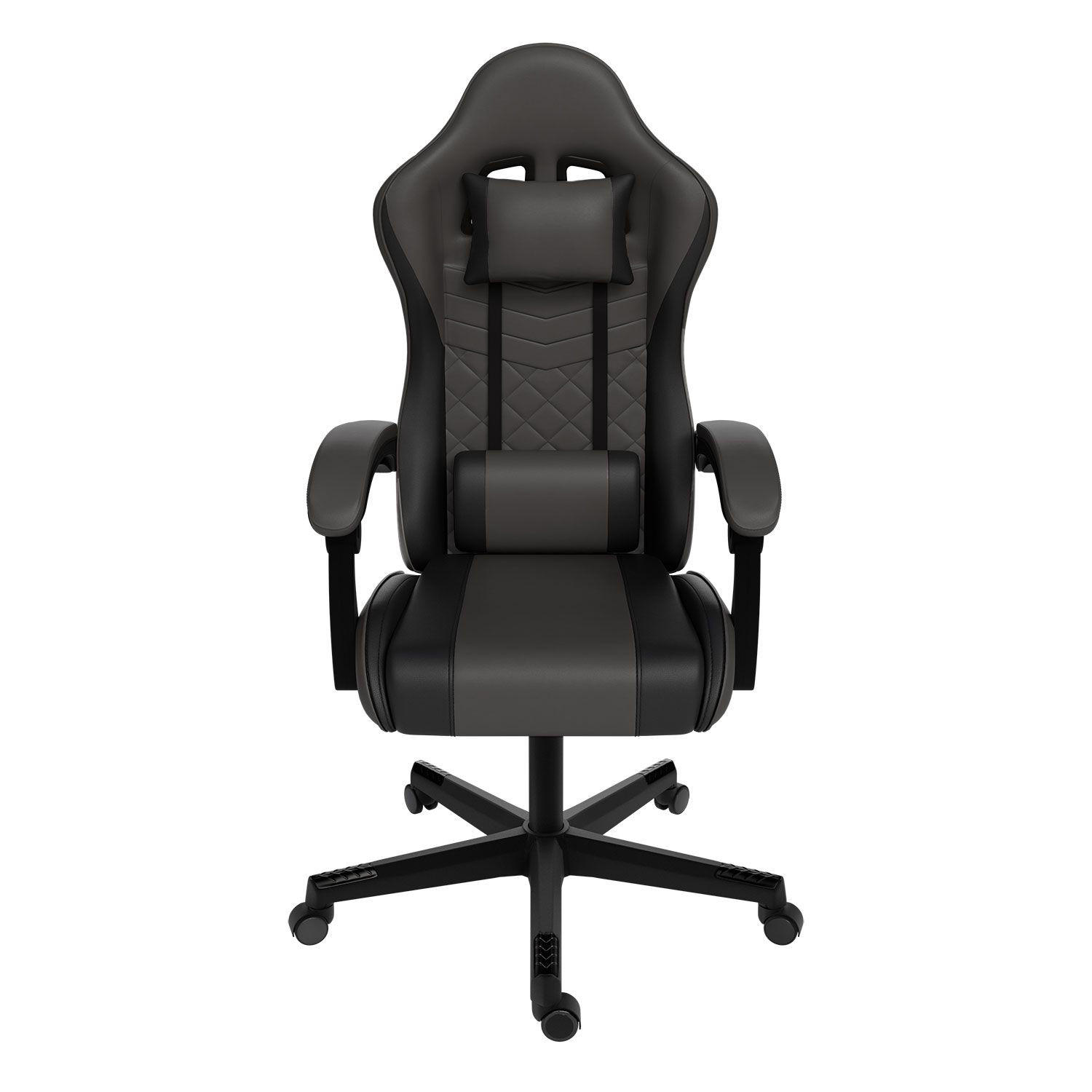 GAMINGSTUHL HyperSeat grau/schwarz - Grau, Kunststoff (63/131/121cm) - Juskys