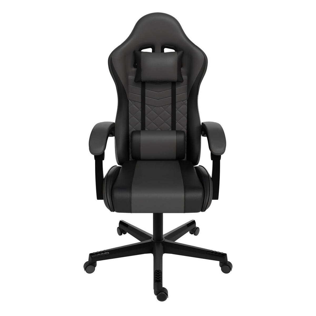 GAMINGSTUHL HyperSeat grau/schwarz - Grau, Kunststoff (63/131/121cm) - Juskys