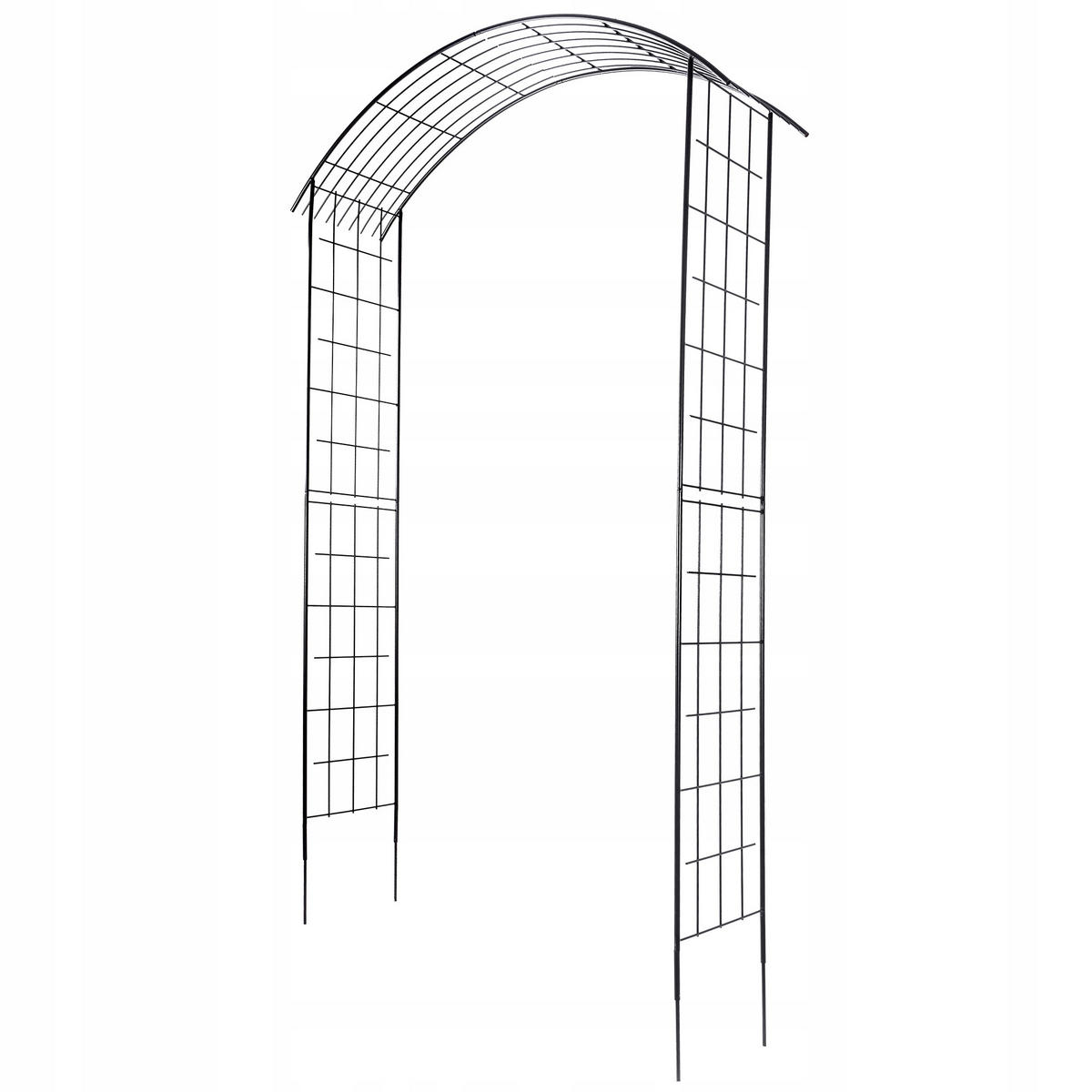 GARTENPERGOLA für Blumen, 275 cm, Schwarz - Schwarz, Metall (150/275cm) - KADAX
