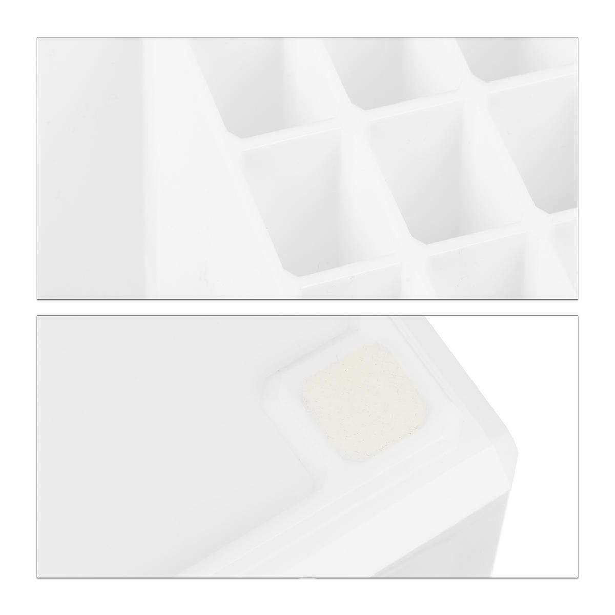 MAKEUP Organizer - Weiß, Kunststoff (24/19/13.5cm) - Relaxdays