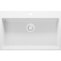 SPÜLBECKEN Riga, 2-er set Alles Weiß 78/50 cm 1 Becken + Ablauf-Set ab 80er Unterschrank - Weiß, Kunststoff (78/20/50cm) - Primagran