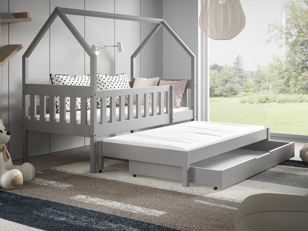 KINDERBETT BAMBINA 80x160 cm Hellgrau - Hellgrau, Holz (80/160cm) - MASSENO
