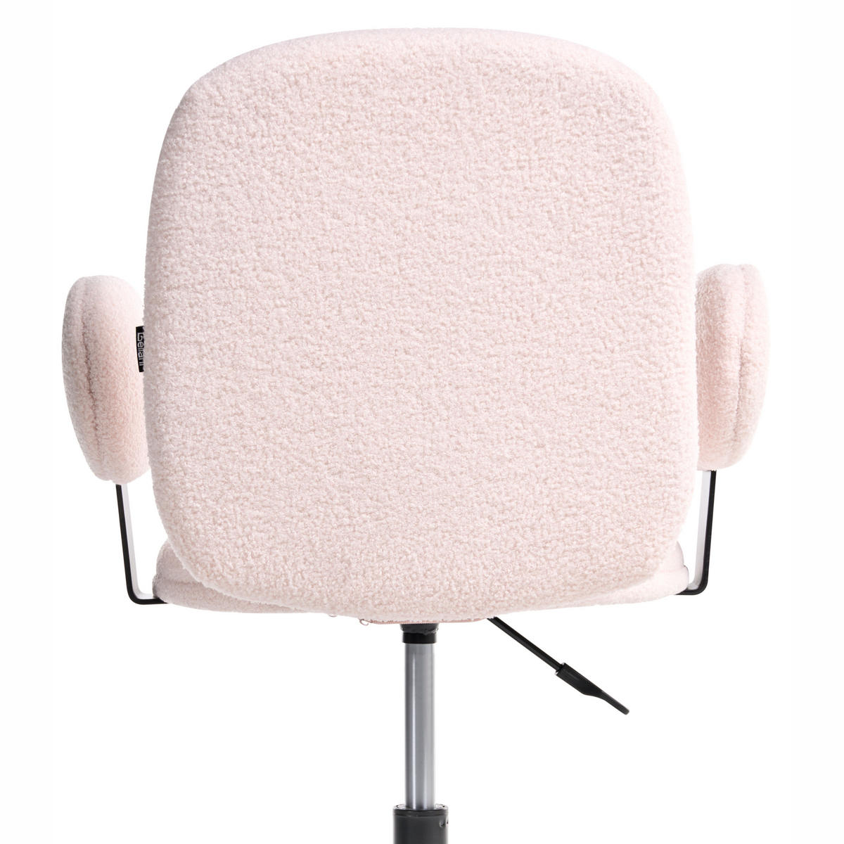 SCHREIBTISCHSTUHL Pastellrosa Bouclé Moraga - Pink/Schwarz, Textil (58/80/58cm) - Beliani